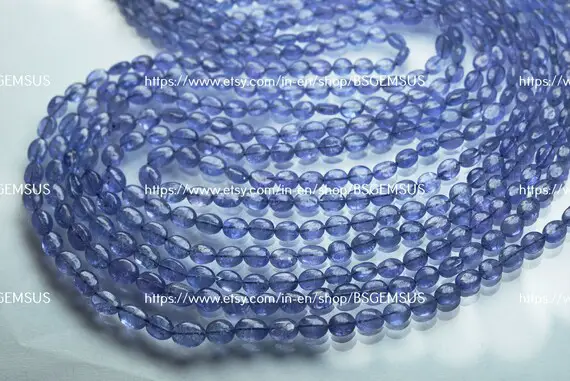 14 Inches Strand,finest Quality,natural Tanzanite Smooth Oval Beads,size 5-7mm