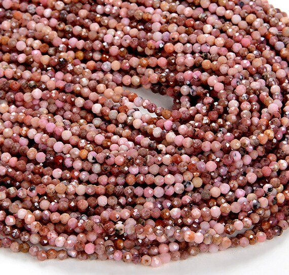 2mm Natural Norwegian Thulite Gemstone Grade Aa Micro Faceted Round Beads 15 Inch Full Strand Bulk Lot 1,2,6,12 And 50 (80008860-p12)
