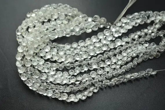 7 Inches Strand,finest Quality,natural White Topaz Faceted Onion,size.5-5.5mm