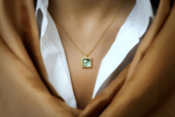Blue Topaz Necklace · Gifts For Women · Gifts For Sisters Birthday · Gifts For Mother Of The Bride · Gold Vermeil Necklace