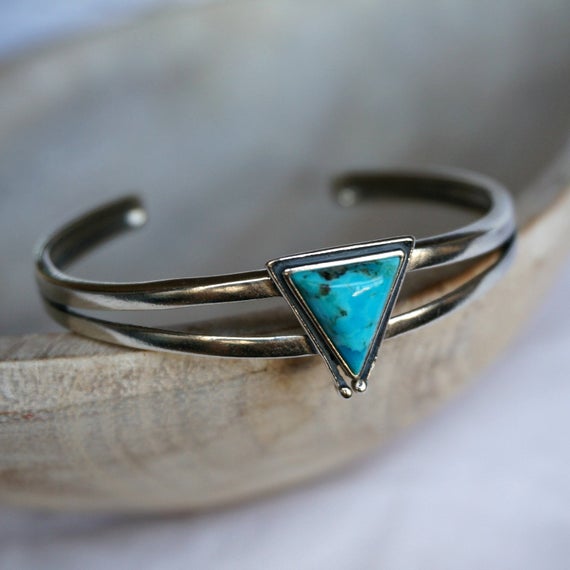 Hanale Turquoise Bracelet Silver Bangle Cuff Bridal Jewelry For Women Gift Birthstone Native American Western Jewelry Anniversary Gift