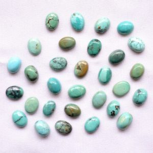 Details about   7x10 mm Pear Green Copper Turquoise Cabochon Loose Gemstone Wholesale 5 pcs 