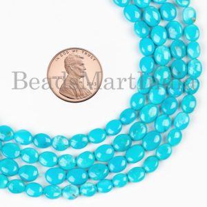 Shop Turquoise Bead Shapes! 4.50×6-5×7 mm Turquoise Beads, Turquoise Smooth Beads, Turquoise Oval Shape Beads, Turquoise Smooth Oval Beads, Turquoise Gemstone Beads | Natural genuine other-shape Turquoise beads for beading and jewelry making.  #jewelry #beads #beadedjewelry #diyjewelry #jewelrymaking #beadstore #beading #affiliate #ad