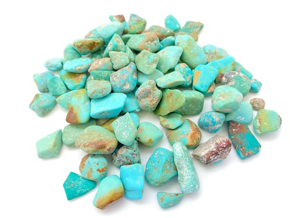 Rough Turquoise Stone (0.3" - 1") - Grade A - Blue Green Turquoise Kingman, Arizonia - Turquoise Crystal - Natural Turquoise Stone Raw
