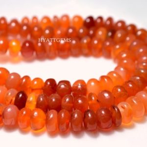 Shop Carnelian Rondelle Beads! 8 Inches Carnelian Rondelle Beads, Natural Carnelian Gemstone Beads Size 8 mm Top Quality | Natural genuine rondelle Carnelian beads for beading and jewelry making.  #jewelry #beads #beadedjewelry #diyjewelry #jewelrymaking #beadstore #beading #affiliate #ad