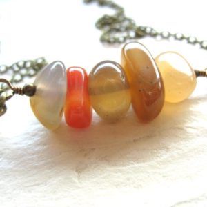 Orange Agate Gemstone Birthstone Necklace JewelryHandmade in USA | Natural genuine Agate necklaces. Buy crystal jewelry, handmade handcrafted artisan jewelry for women.  Unique handmade gift ideas. #jewelry #beadednecklaces #beadedjewelry #gift #shopping #handmadejewelry #fashion #style #product #necklaces #affiliate #ad