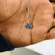2.60Cts Natural Blue Raw Diamond Pendant Rough Diamond Sterling silver pendant 