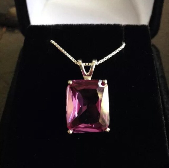 Beautiful 6ct Emerald Cut Alexandrite Sterling Silver Pendant Necklace Soliaire Gemstone Jewelry Trending Stones