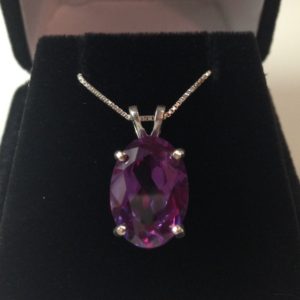 Shop Alexandrite Pendants! Gorgeous 7ct Oval Cut Alexandrite Sterling Silver Solitaire Pendant Necklace Color Change Alexandrite Necklace large June Birthstone Gif | Natural genuine Alexandrite pendants. Buy crystal jewelry, handmade handcrafted artisan jewelry for women.  Unique handmade gift ideas. #jewelry #beadedpendants #beadedjewelry #gift #shopping #handmadejewelry #fashion #style #product #pendants #affiliate #ad