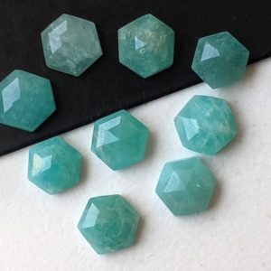 Shop Amazonite Cabochons! 7-7.5mm Amazonite Faceted Hexagon Flat Back Cabochons, Amazonite Rose Cut Hexagon, Loose Amazonite For Jewelry (5pcs To 10Pcs Option)-ADG360 | Natural genuine stones & crystals in various shapes & sizes. Buy raw cut, tumbled, or polished gemstones for making jewelry or crystal healing energy vibration raising reiki stones. #crystals #gemstones #crystalhealing #crystalsandgemstones #energyhealing #affiliate #ad