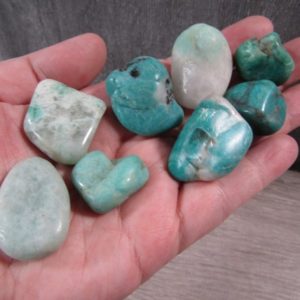 Shop Tumbled Amazonite Crystals & Pocket Stones! Amazonite 1 inch + Tumbled Stone T 502 | Natural genuine stones & crystals in various shapes & sizes. Buy raw cut, tumbled, or polished gemstones for making jewelry or crystal healing energy vibration raising reiki stones. #crystals #gemstones #crystalhealing #crystalsandgemstones #energyhealing #affiliate #ad