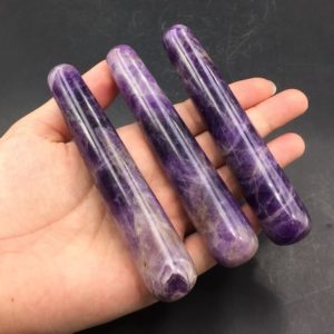 Large Purple Amethyst Wand Amethyst Massage Wand Smooth Polished Quartz Crystal Wand Meditation Crystal Healing Tool Reiki MW | Natural genuine stones & crystals in various shapes & sizes. Buy raw cut, tumbled, or polished gemstones for making jewelry or crystal healing energy vibration raising reiki stones. #crystals #gemstones #crystalhealing #crystalsandgemstones #energyhealing #affiliate #ad