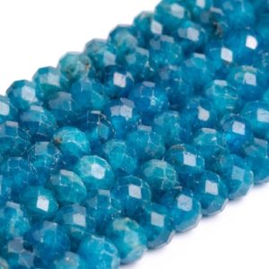 Shop Apatite Faceted Beads! Genuine Natural Sky Blue Apatite Loose Beads Grade AA+ Faceted Rondelle Shape 7x5mm | Natural genuine faceted Apatite beads for beading and jewelry making.  #jewelry #beads #beadedjewelry #diyjewelry #jewelrymaking #beadstore #beading #affiliate #ad