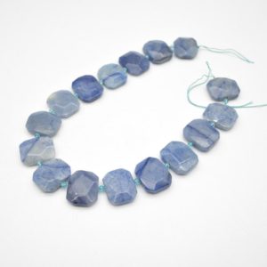 Shop Aventurine Faceted Beads! High Quality Grade A Natural Blue Aventurine Semi-precious Gemstone Faceted Side Drilled Rectangle Pendant / Beads – 15" strand | Natural genuine faceted Aventurine beads for beading and jewelry making.  #jewelry #beads #beadedjewelry #diyjewelry #jewelrymaking #beadstore #beading #affiliate #ad