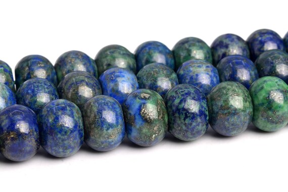 10x8mm Azurite Beads Grade Aaa Natural Gemstone Rondelle Loose Beads 15" / 7.5" Bulk Lot Options (103170)