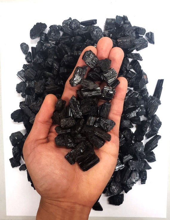 Black Tourmaline Chips - Tiny Black Tourmaline Crystal Pieces - Black Tourmaline Raw