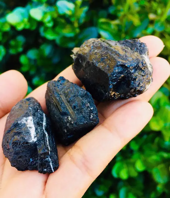 Black Tourmaline Crystal (1) Raw Crystals - Raw Tourmaline - Rough Tourmaline Stone (xs) Natural Gemstone Rough Tourmaline - Small