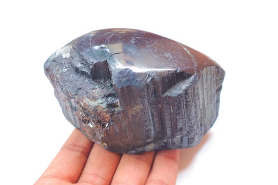 Black Tourmaline Rough, One Side Hand Polished Black Tourmaline, Raw Crystal Tourmaline, Protection Crystal, Healing Crystals And Stones.