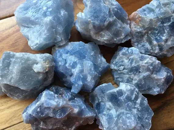 Raw Blue Calcite (0.5" - 4") - Rough Blue Calcite Crystal - Raw Blue Calcite Stone - Healing Crystals & Stones - Blue Calcite Raw