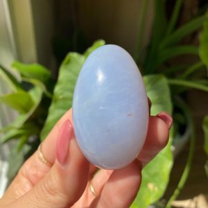 Blue chalcedony egg | Natural genuine stones & crystals in various shapes & sizes. Buy raw cut, tumbled, or polished gemstones for making jewelry or crystal healing energy vibration raising reiki stones. #crystals #gemstones #crystalhealing #crystalsandgemstones #energyhealing #affiliate #ad