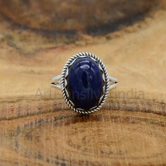Blue Dumortierite Ring, Gemstone Jewelry, Antique Ring, 925 Silver Ring, Women Ring, Handmade Ring, Everyday Ring, Dumortierite Jewelry.