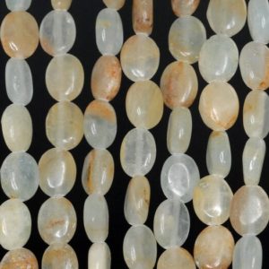 10x8mm Lemurian Aquatine Calcite Gemstone Blue Oval Loose Beads 16 inch Full Strand (90185501-858) | Natural genuine other-shape Calcite beads for beading and jewelry making.  #jewelry #beads #beadedjewelry #diyjewelry #jewelrymaking #beadstore #beading #affiliate #ad