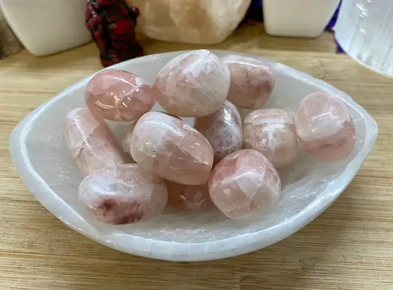 Tumbled Strawberry Calcite Stones Gift Bag