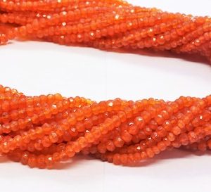 Shop Carnelian Rondelle Beads! Carnelian faceted rondelle beads Natural faceted gemstone 4-4.5mm Carnelian rondelle beads Carnelian beads strand Carnelian wholesale beads | Natural genuine rondelle Carnelian beads for beading and jewelry making.  #jewelry #beads #beadedjewelry #diyjewelry #jewelrymaking #beadstore #beading #affiliate #ad