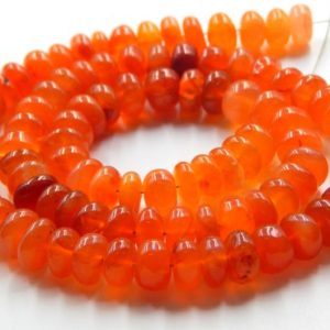 Shop Carnelian Rondelle Beads! Carnelian Shaded Rondelle Shape Smooth Beads Size 8 MM 8"Inches Natural Carnelian Gemstone Wholesale Price | Natural genuine rondelle Carnelian beads for beading and jewelry making.  #jewelry #beads #beadedjewelry #diyjewelry #jewelrymaking #beadstore #beading #affiliate #ad
