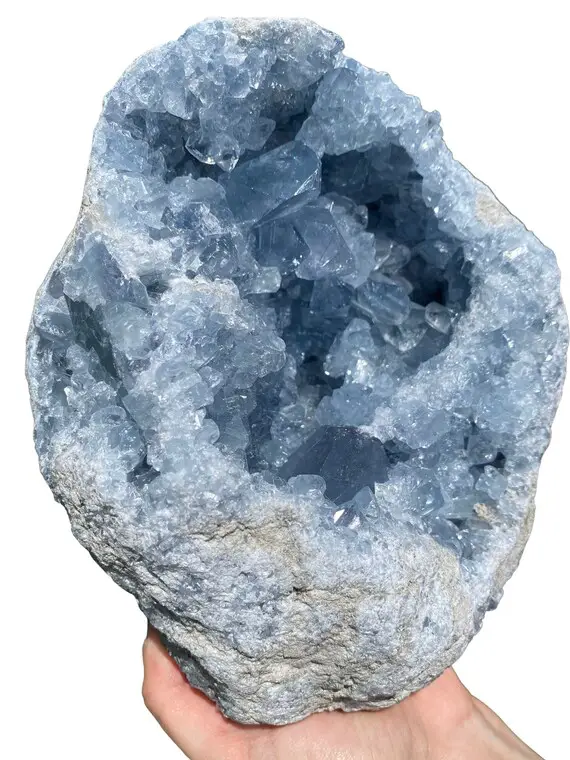 Raw Celestite Cluster - Blue Celestite Geode - Large Celestite Crystal - Celestite Specimen - Crystal Geode - Large Mineral Specimen - 63