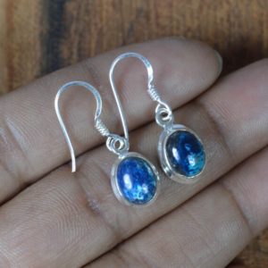 Chrysocolla 925 Sterling Silver Gemstone Jewelry 1 PAIR Hook Earring | Natural genuine Chrysocolla earrings. Buy crystal jewelry, handmade handcrafted artisan jewelry for women.  Unique handmade gift ideas. #jewelry #beadedearrings #beadedjewelry #gift #shopping #handmadejewelry #fashion #style #product #earrings #affiliate #ad