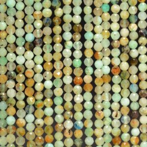 Shop Chrysocolla Faceted Beads! 3MM Genuine Light Green Blue Shattuckite Chrysocolla Gemstone Grade AA Micro Faceted Round Loose Beads 15.5 inch Full Strand (80010201-A193) | Natural genuine faceted Chrysocolla beads for beading and jewelry making.  #jewelry #beads #beadedjewelry #diyjewelry #jewelrymaking #beadstore #beading #affiliate #ad