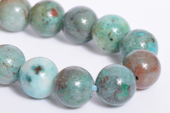 11mm Green Chrysocolla Beads Grade A Genuine Natural Gemstone Half Strand Round Loose Beads 7" Bulk Lot Options (107870h-2575)