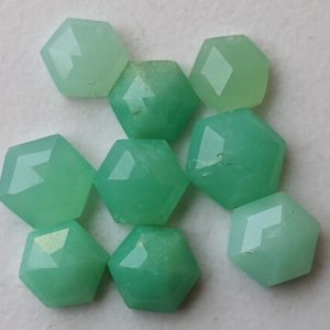 Shop Chrysoprase Cabochons! 6-7.5mm Chrysoprase Faceted Hexagon Flat Back Cabochons, Chrysoprase Rose Cut Hexagon, Loose Chrysoprase (5pcs To 10Pcs Options) – ADG364 | Natural genuine stones & crystals in various shapes & sizes. Buy raw cut, tumbled, or polished gemstones for making jewelry or crystal healing energy vibration raising reiki stones. #crystals #gemstones #crystalhealing #crystalsandgemstones #energyhealing #affiliate #ad