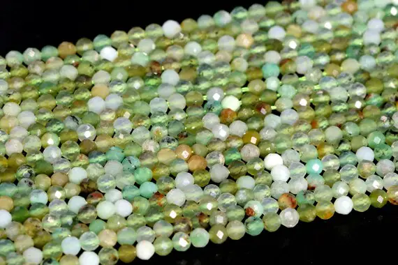 2mm Chrysoprase / Australian Jade Beads A Genuine Natural Gemstone Full Strand Faceted Round Loose Beads 15" Bulk Lot Options (107697-2508)