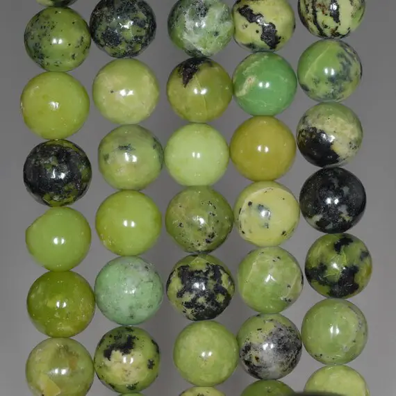 10mm Green Chrysoprase Gemstone Grade A Round Loose Beads 15.5 Inch Full Strand (80000539-a70)