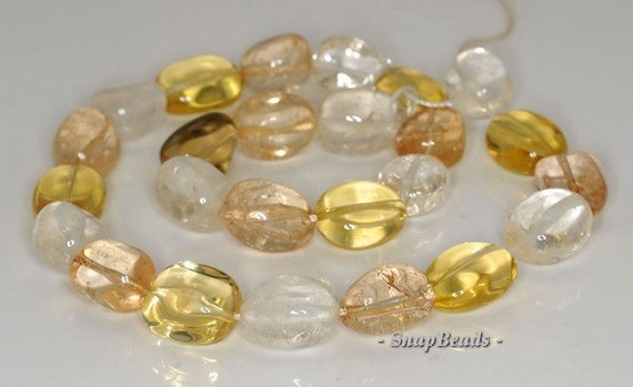 20x15-15x12mm Citrine Lemon Rock Crystal Mix Quartz Gemstone Nugget Loose Beads 7.5 Inch Half Strand (90191068-b37-572)