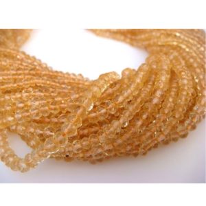 Shop Citrine Faceted Beads! 3mm Citrine Micro Faceted Rondelle Beads, Citrine Gem Stone Faceted Rondelle Beads, 13 Inch Citrine Israeli For Jewelry (1ST To 5ST Options) | Natural genuine faceted Citrine beads for beading and jewelry making.  #jewelry #beads #beadedjewelry #diyjewelry #jewelrymaking #beadstore #beading #affiliate #ad