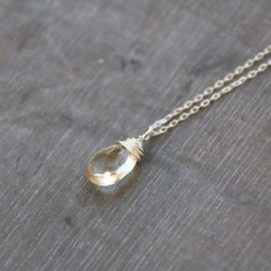 Delicate Silver Chain with Citrine Pendant, Gift for Christmas, Citrine Crystal Necklace | Natural genuine Citrine pendants. Buy crystal jewelry, handmade handcrafted artisan jewelry for women.  Unique handmade gift ideas. #jewelry #beadedpendants #beadedjewelry #gift #shopping #handmadejewelry #fashion #style #product #pendants #affiliate #ad