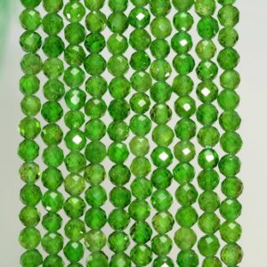 Shop Diopside Faceted Beads! 2mm Chrome Diopside Gemstone Grade AAA Green Micro Faceted Round Loose Beads 15.5 inch Full Strand (80005530-468) | Natural genuine faceted Diopside beads for beading and jewelry making.  #jewelry #beads #beadedjewelry #diyjewelry #jewelrymaking #beadstore #beading #affiliate #ad