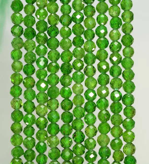 2mm Chrome Diopside Gemstone Grade Aaa Green Micro Faceted Round Loose Beads 15.5 Inch Full Strand (80005530-468)