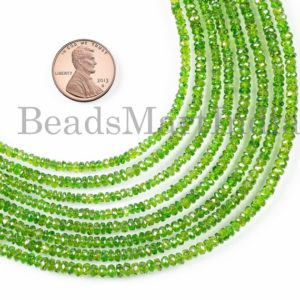 Shop Diopside Faceted Beads! Chrome Diopside Beads, 2.5-4 mm Diopside Rondelle Beads, Chrome Diopside Faceted Beads, Chrome Diopside Gemstone Beads, Chrome Faceted Beads | Natural genuine faceted Diopside beads for beading and jewelry making.  #jewelry #beads #beadedjewelry #diyjewelry #jewelrymaking #beadstore #beading #affiliate #ad