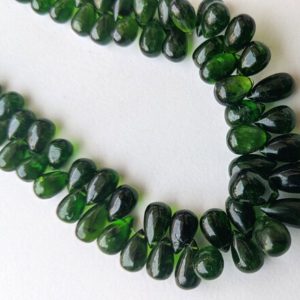 6x4mm – 10x6mm Green Diopside Plain Teardrop Beads, Natural Chrome Diopside Briolette Drop Beads For Jewelry (15Pcs To 60Pcs Options)- ASG41 | Natural genuine other-shape Diopside beads for beading and jewelry making.  #jewelry #beads #beadedjewelry #diyjewelry #jewelrymaking #beadstore #beading #affiliate #ad