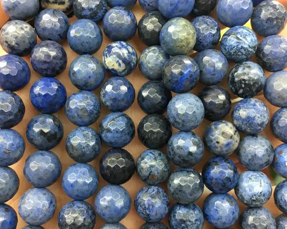 Dumortierite Faceted Beads, Natural Gemstone Beads, Round Stone Beads 4mm 6mm 8mm 10mm 15''