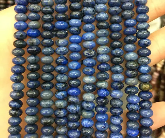 4x6mm Dumortierite Beads, Natural Gemstone Beads, Rondelle Stone Beads 15''