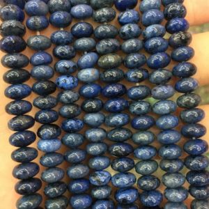 Blue Dumortierite Beads, Natural Gemstone Beads, Rondelle Stone Beads, 5x8mm 15'' | Natural genuine rondelle Dumortierite beads for beading and jewelry making.  #jewelry #beads #beadedjewelry #diyjewelry #jewelrymaking #beadstore #beading #affiliate #ad