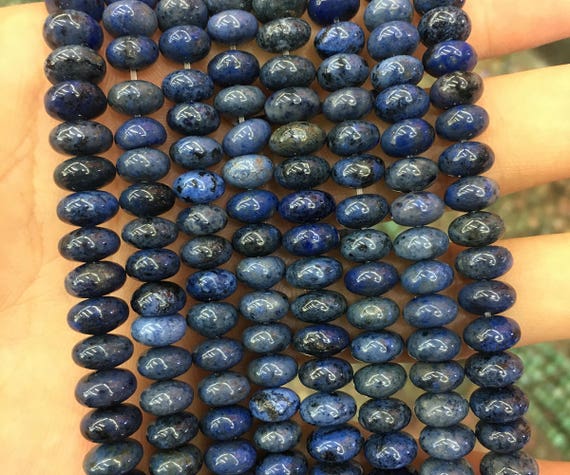 Blue Dumortierite Beads, Natural Gemstone Beads, Rondelle Stone Beads, 5x8mm 15''