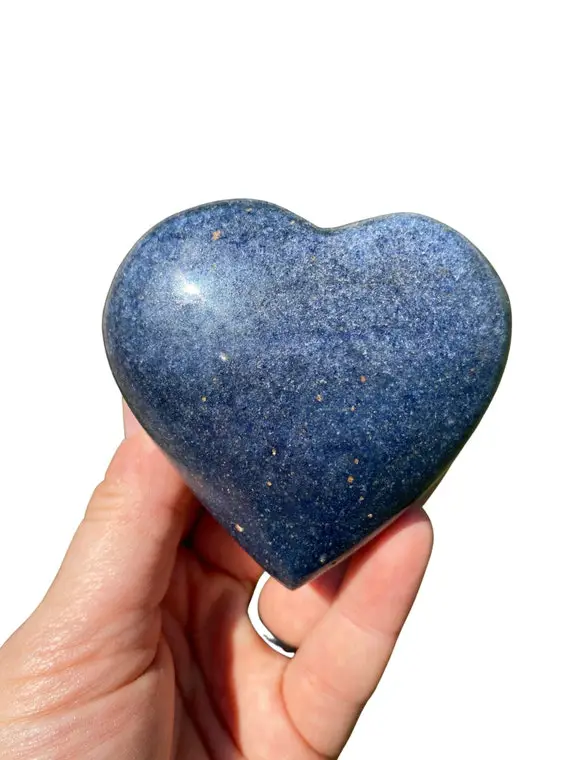 Dumortierite Heart Stone (2" - 3.5") Dumortierite Tumbled Stone Heart - Dumortierite Quartz Crystal - Polished Dumortierite Crystal Heart