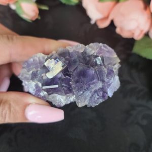 Shop Raw & Rough Fluorite Stones! Purple Fluorite Cube Cluster, Small Porcelain Crystal Mineral Specimen for Decor or Crystal Grids 45FC | Natural genuine stones & crystals in various shapes & sizes. Buy raw cut, tumbled, or polished gemstones for making jewelry or crystal healing energy vibration raising reiki stones. #crystals #gemstones #crystalhealing #crystalsandgemstones #energyhealing #affiliate #ad
