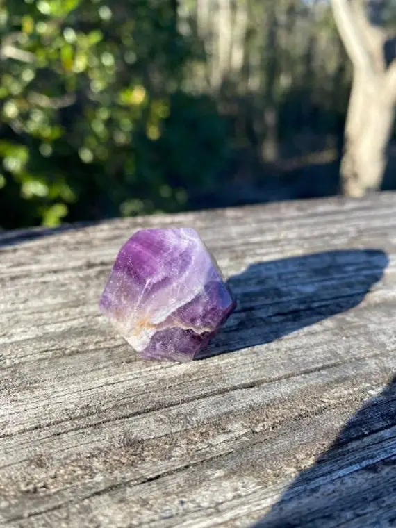Purple Fluorite Tumbled Polygon Stone - Reiki Charged Crystal Polygon - Powerful  Energy - Enhances Creativity - Enhance Intuition #3